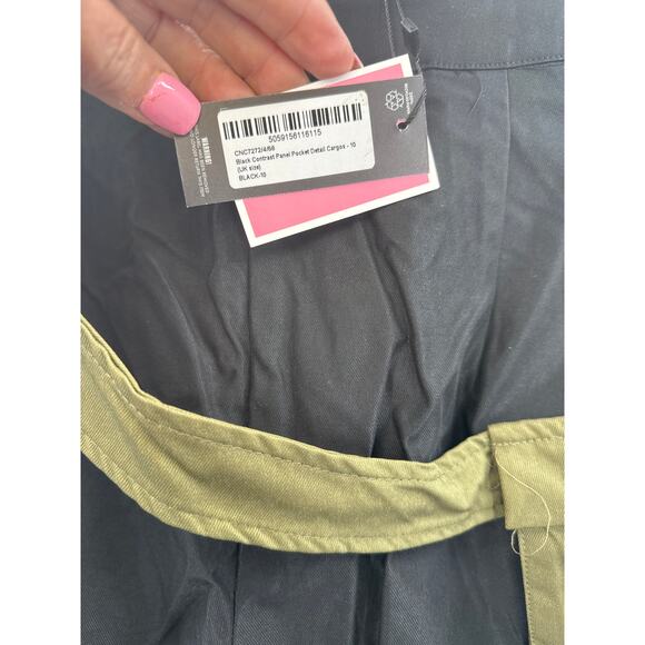 Pretty Little Thing Black Panel Detail Cargo 10 - Picture 6 of 7